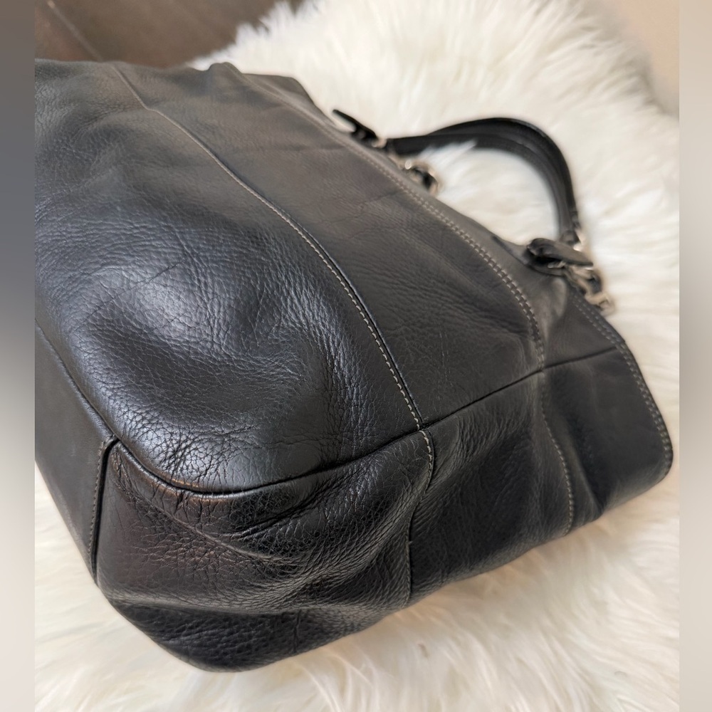 Coach Madison Tribeca East West Black Pebbled Leather Bag 14111 - Picture 7 of 10